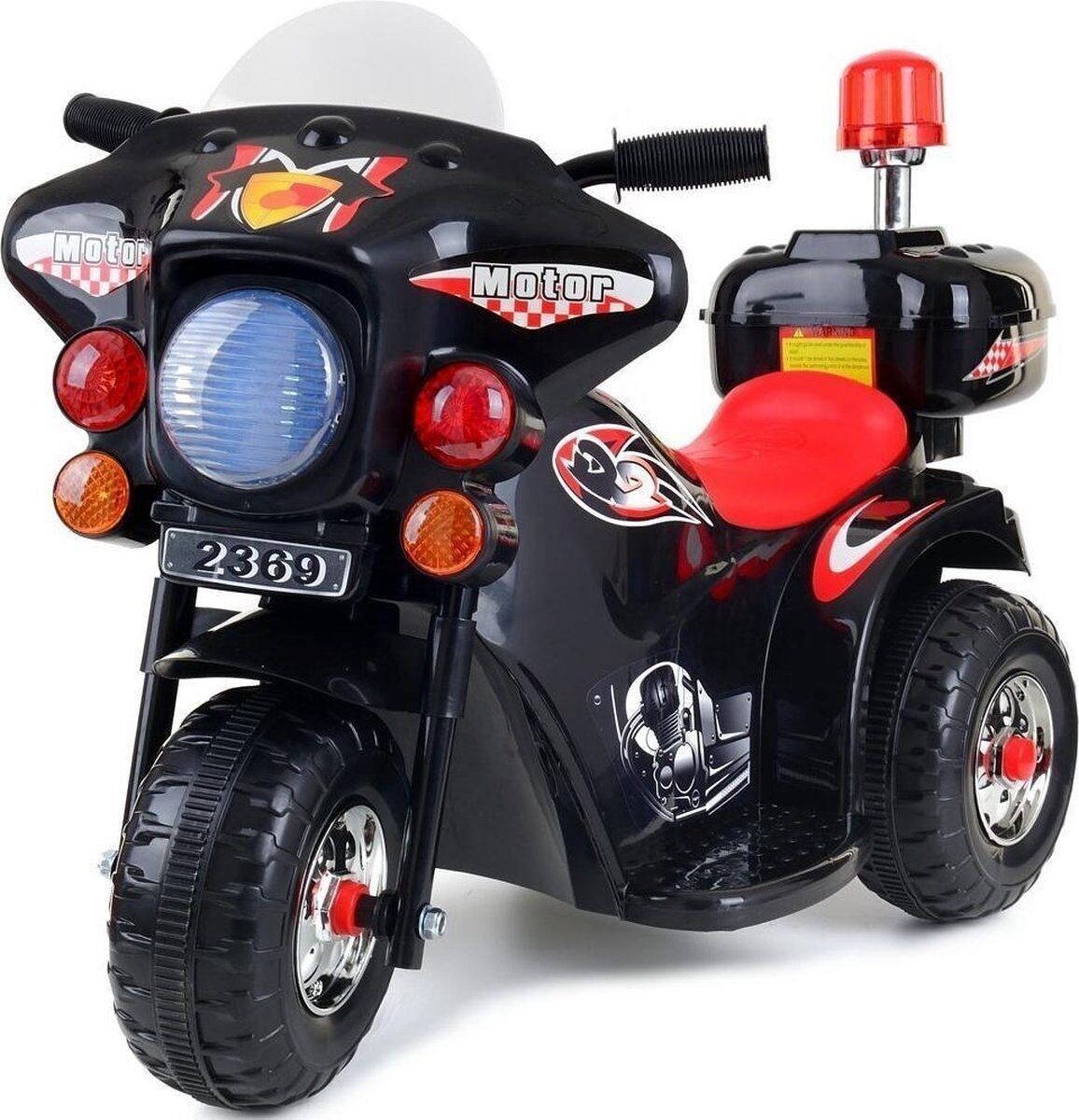 Triciclo nero a comando elettrico - tema polizia