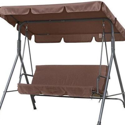 Banc balançoire - balançoire de jardin - 2 places - marron