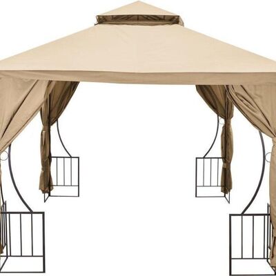 Garden pavilion de Luxe - 3x3 meters - with wall & roof cladding - beige