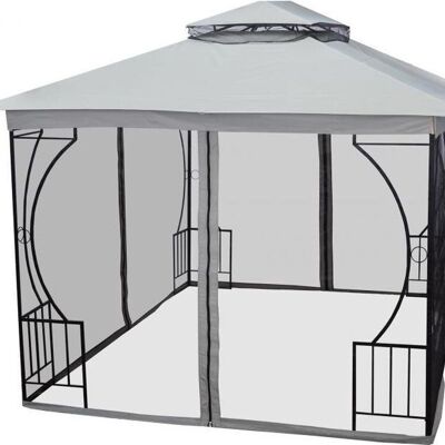 Garden pavilion de Luxe - 3x3 meters - with wall & roof cladding - gray
