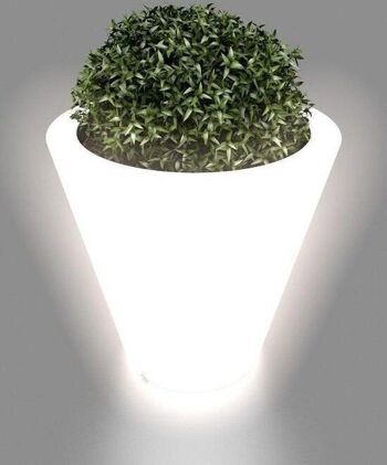 Pot de fleur lumineux - intérieur & extérieur - forme cylindre bas conique