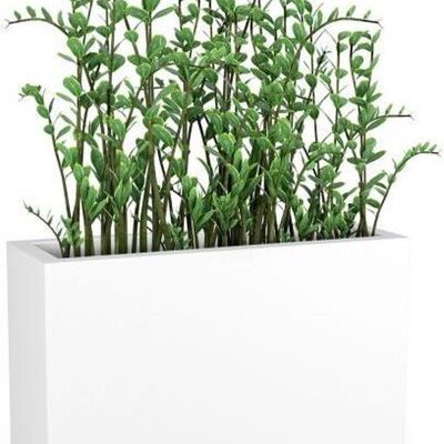 Grand pot de fleurs - jardinière - rectangulaire - blanc