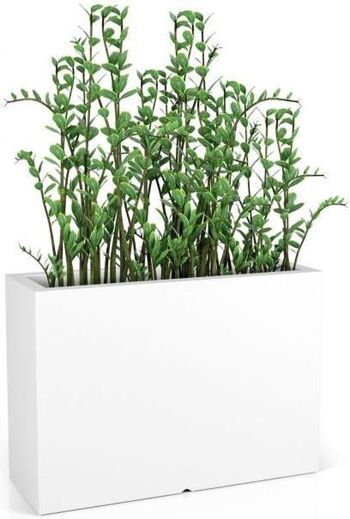 Grand pot de fleurs - jardinière - rectangulaire - blanc