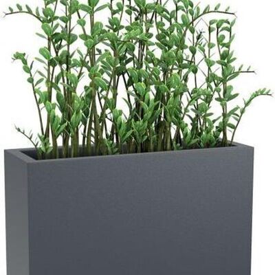 Large flower pot - planter - rectangular - gray