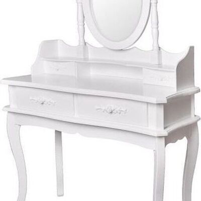 Dressing table with tilting mirror - classic style - white