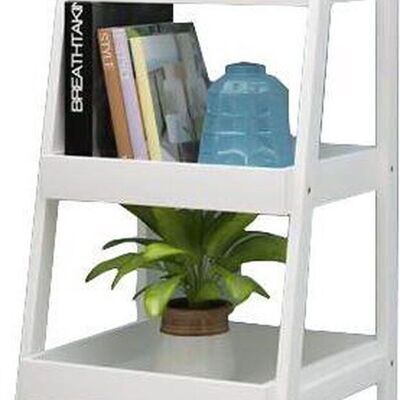 Side cabinet diagonal - 3 shelves - white