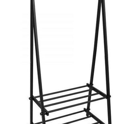 Clothes rack & double shoe rack - bedroom accessory - black