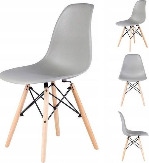 Eetkamer stoelen - set van 4 stuks - Scandinavisch design - grijs