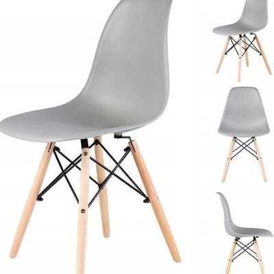 Dining room chairs - set of 4 pieces - Scandinavian design - gray