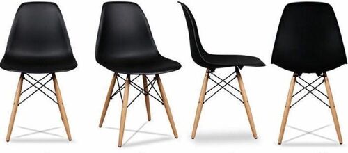 Eetkamer stoelen - set van 4 stuks - Scandinavisch design - zwart