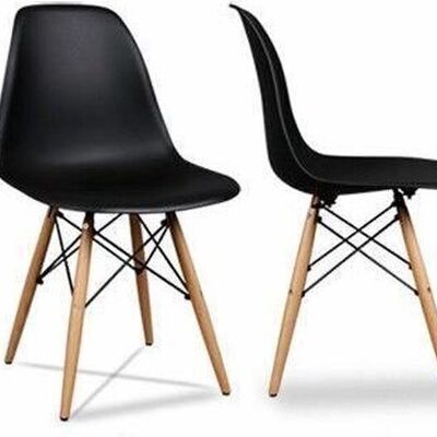 Chaises de salle à manger - lot de 4 - Design scandinave - noir