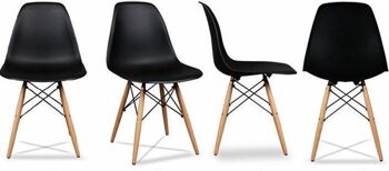 Chaises de salle à manger - lot de 4 - Design scandinave - noir