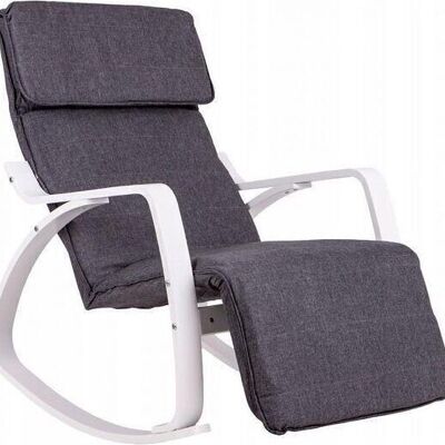 Rocking chair with adjustable footrest - gray & white