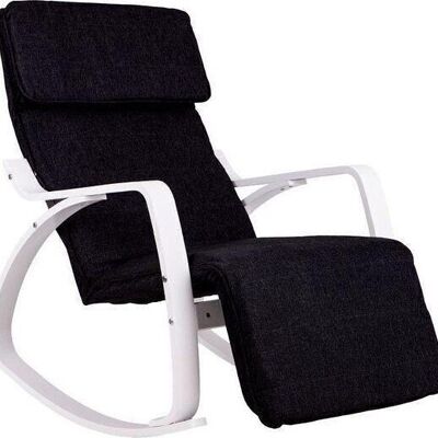 Rocking chair with adjustable footrest - black & white