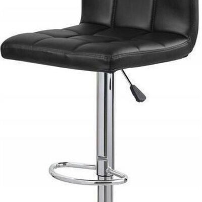 Bar stool with high backrest - white artificial leather - height adjustable