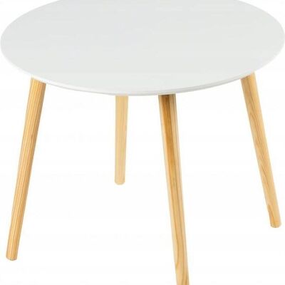 Mesa de centro de madera - 60x60x52 cm - blanca -