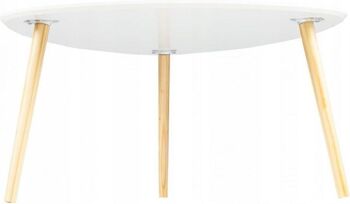 Table basse en bois - 80x80x42 cm - blanc