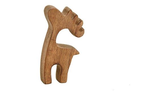 Elch aus Mangoholz Braun (B/H/T) 7x13x2cm