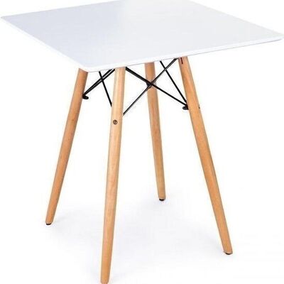 Table basse carrée - 60x60x74 cm - blanc