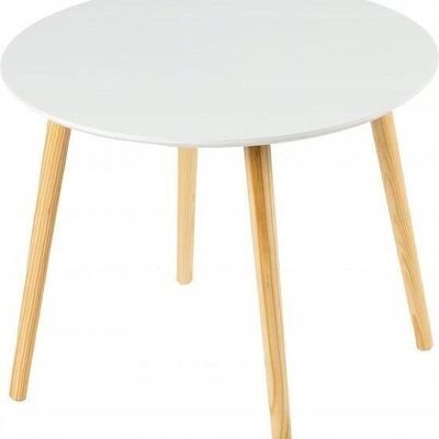 Round coffee table - 60 cm diameter - white