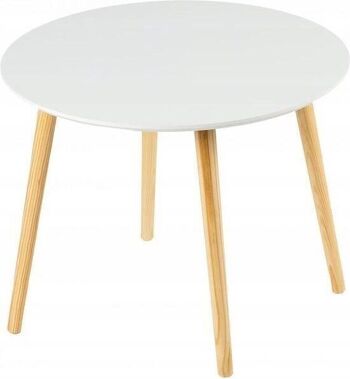 Table basse ronde - diamètre 60 cm - blanche