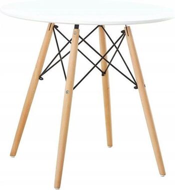 Table basse haute ronde - diamètre 60 cm - blanche