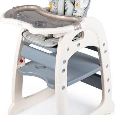 High chair - dining chair with adjustable backrest - gray