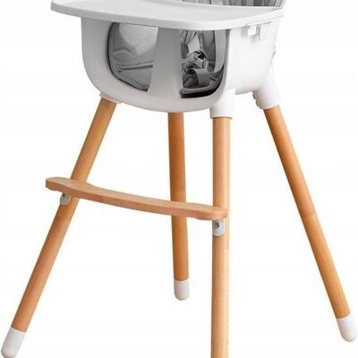 High chair 2 in 1 - height adjustable - gray