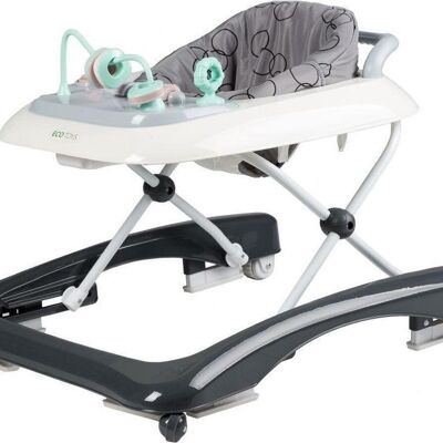 Baby walker - removable cover & adjustable seat - gray