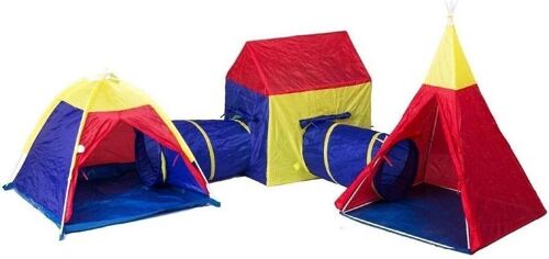 Kinder speeltent met speeltunnel tipi tent huisje