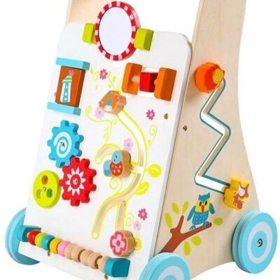 Wooden walker with play puzzle