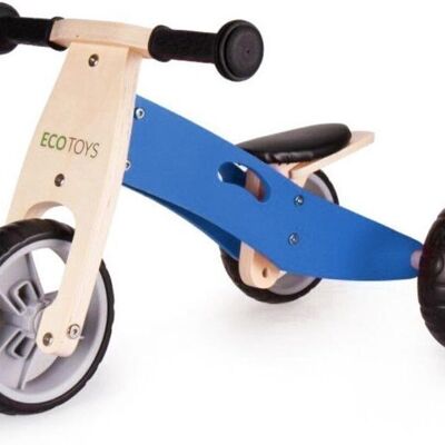 Bicicleta para niños de 2 y 3 ruedas en 1 - azul