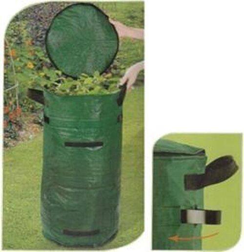 Tuin tas met rits-deksel - heavy duty - gevlochten polyethyleen - 45x80 cm