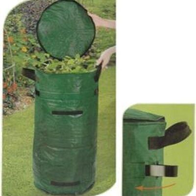 Gartentasche mit Reißverschlussdeckel – strapazierfähig – geflochtenes Polyethylen – 45 x 80 cm