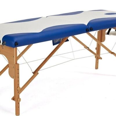 Lettino da massaggio in legno - 2 segmenti - pieghevole - 216 cm