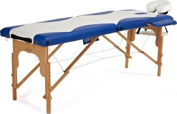 Table de massage en bois - 2 segments - pliable - 216 cm