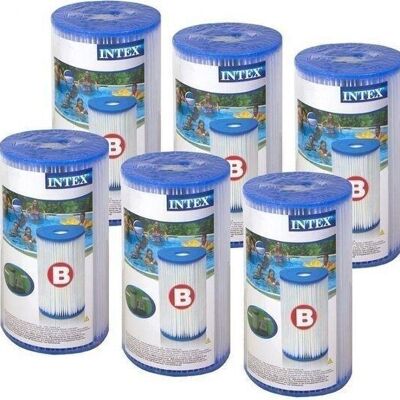Swimming pool filters 6 pieces - Intex type B pump - replacement filters