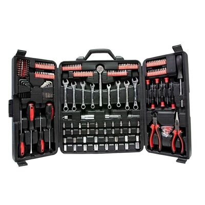 Coffret d'outils avec cliquet, clés, pinces, tournevis, douilles et embouts - 199 pièces