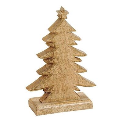 Albero di Natale in legno di mango marrone (L/A/P) 12x20x6cm