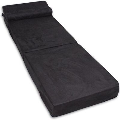 Black guest mattress - camping mattress - travel mattress - foldable mattress - 70 x 200 x 15 with pillow