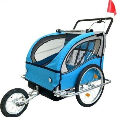 Remolque de bicicleta para niños - andador multifuncional - azul