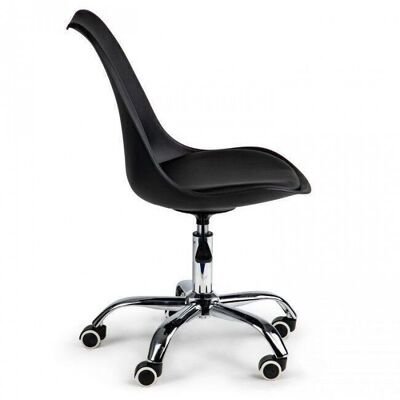 Modern office chair black & chrome - height adjustable