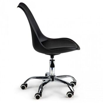 Chaise de bureau moderne noir & chrome - réglable en hauteur