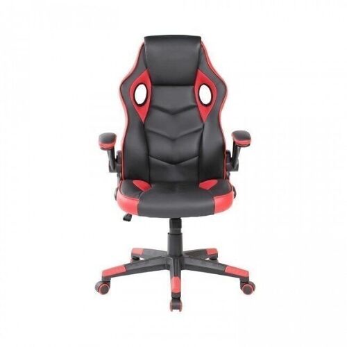 Game bureaustoel - zwart & rood ECO-leer - verstelbaar