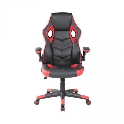 Chaise de bureau Game - cuir ECO noir & rouge - réglable