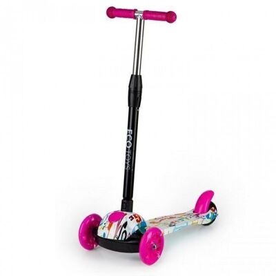 Scooter tricycle with folding handlebars - pink