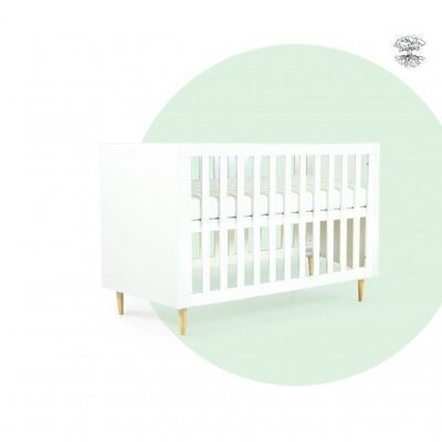 Lit bébé en bois blanc 60x120 cm