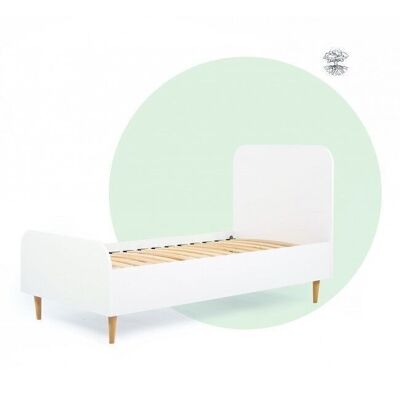 Wooden children's bed white 80x160 cm with slatted base