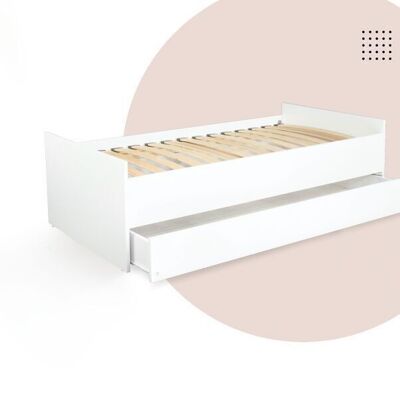 Wooden children's bed 80x160 cm with large storage drawer