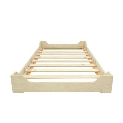 Cama infantil de madera con somier de láminas 70x140 cm